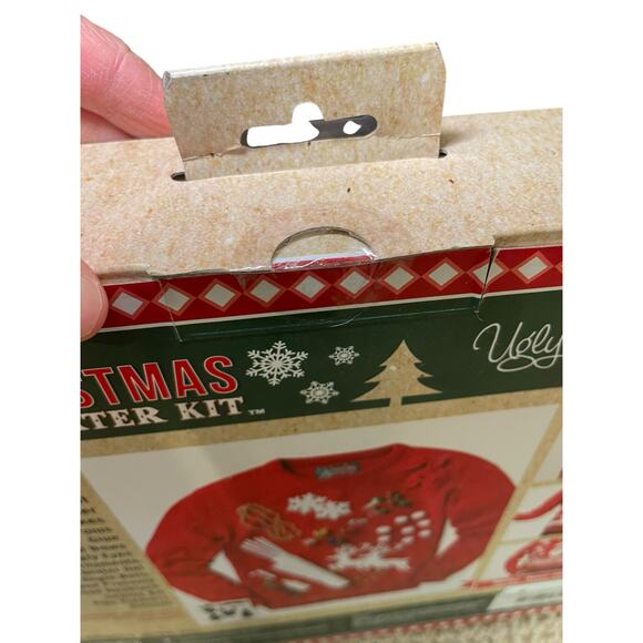 NWT Ugly Christmas Sweater Kit Men XL Women XXL Red Knit Sweater Reindeer Snow - Picture 11 of 11